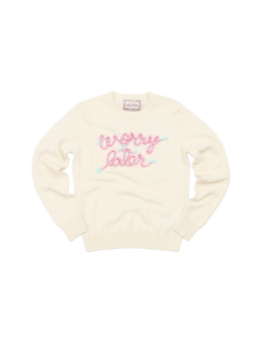 Ready To Wear Lingua Franca NYC | Worry Later Crewneck Cream