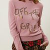 Ready To Wear Lingua Franca NYC | Off The Grid Crewneck Rose Quartz