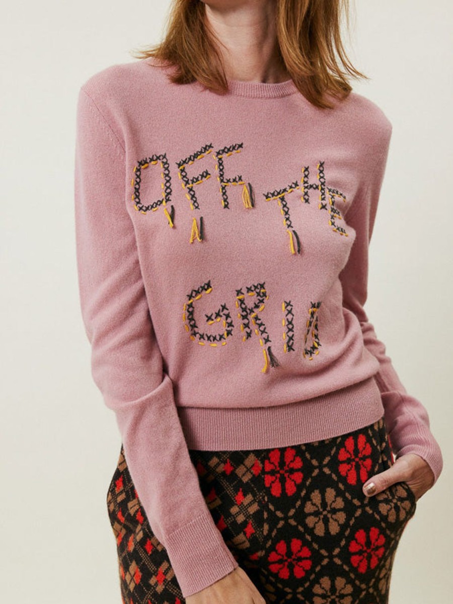 Ready To Wear Lingua Franca NYC | Off The Grid Crewneck Rose Quartz