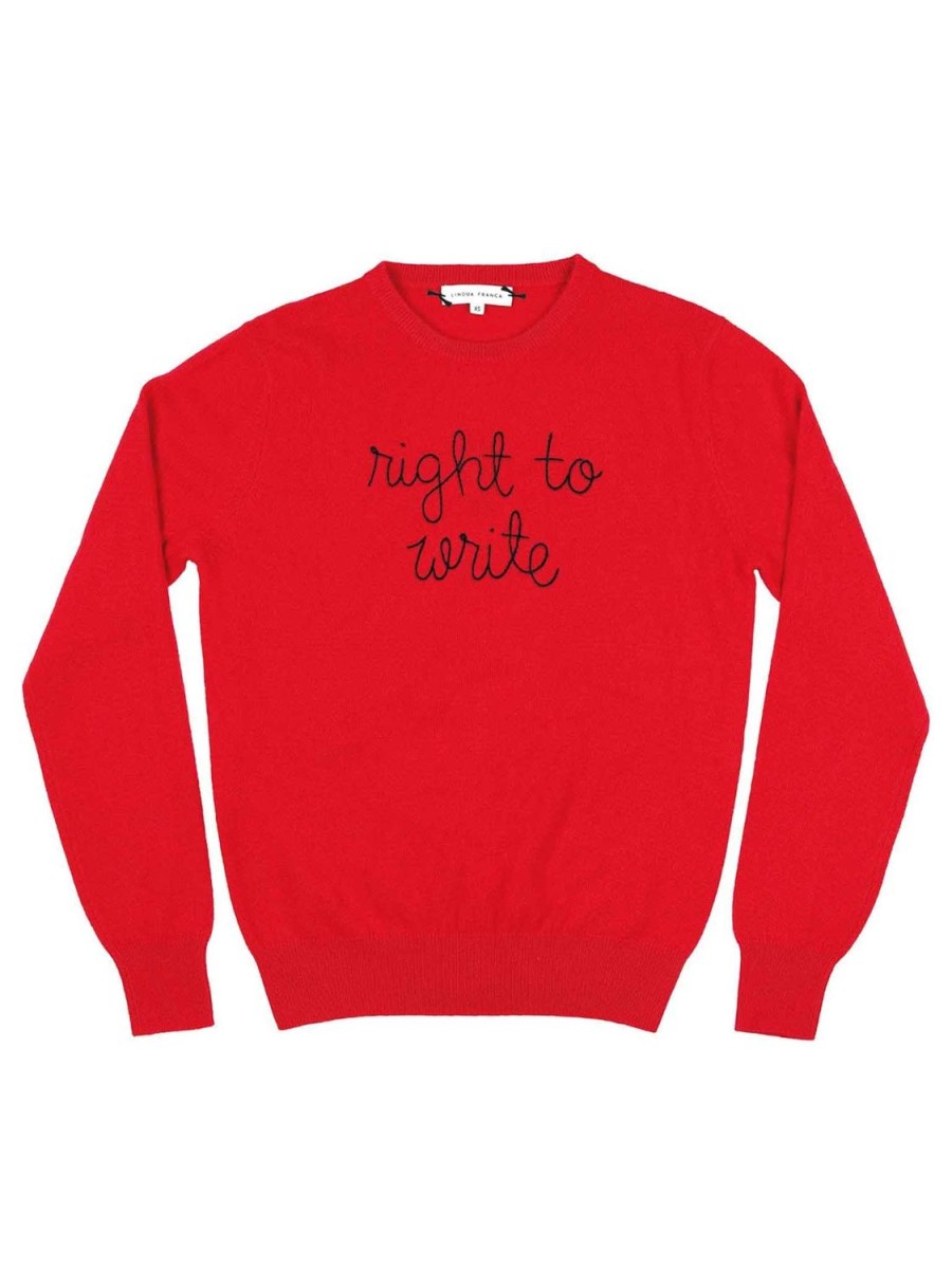 Lf Classic Lingua Franca NYC | Right To Write Crewneck Red