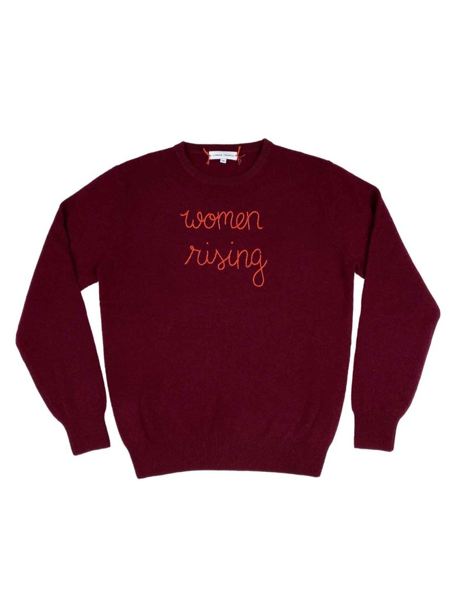 Lf Classic Lingua Franca NYC | Women Rising Crewneck Maroon