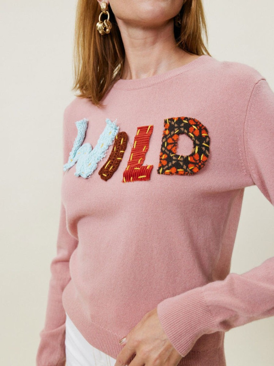 Ready To Wear Lingua Franca NYC | Wild Crewneck Rose Quartz