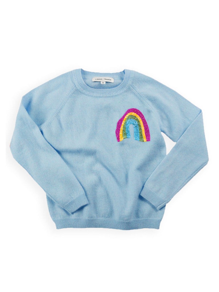 Lf Classic Lingua Franca NYC | Beaded Rainbow Kids Crewneck