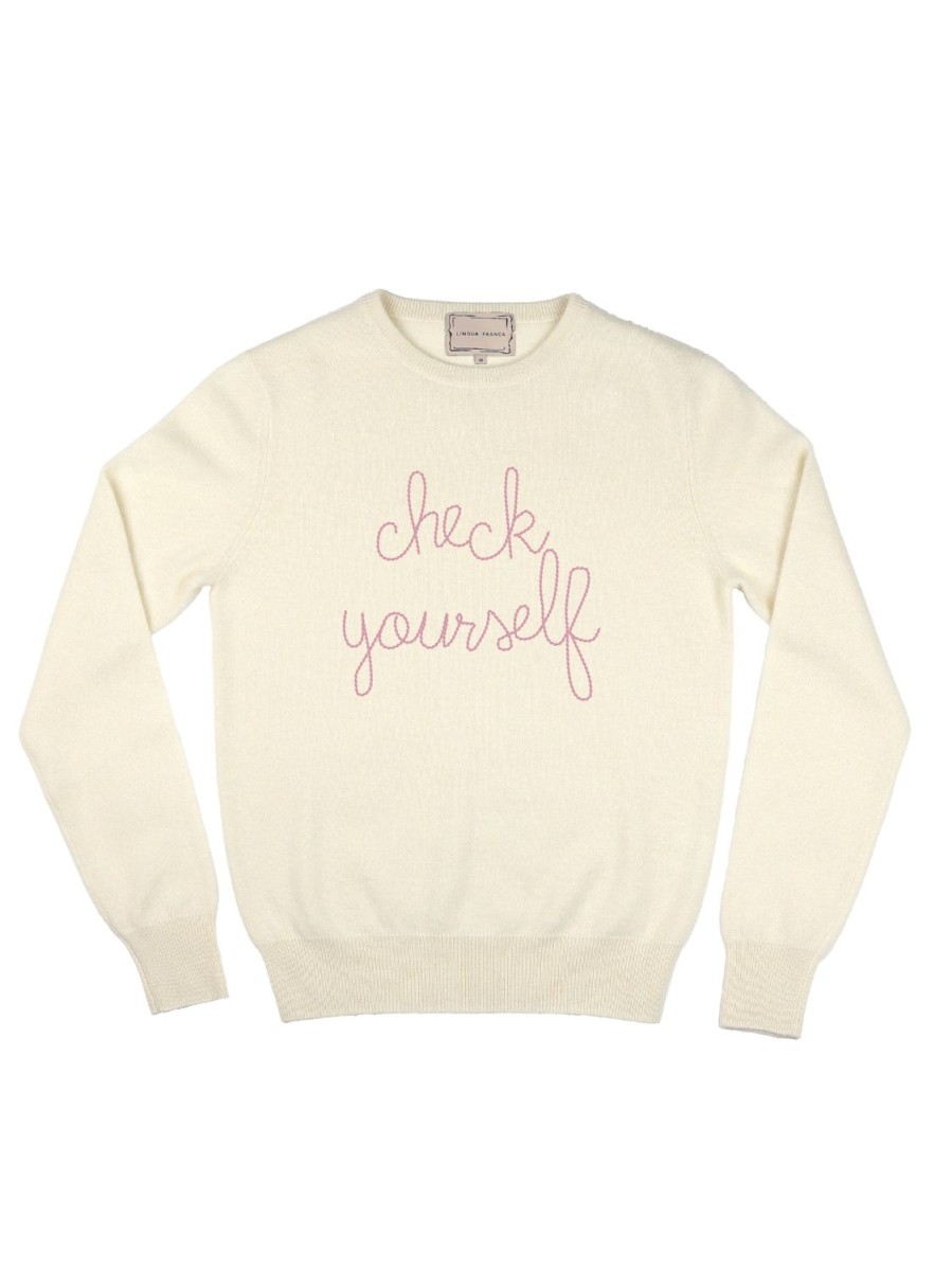 Lf Classic Lingua Franca NYC | Katie Couric'S "Check Yourself" Crewneck