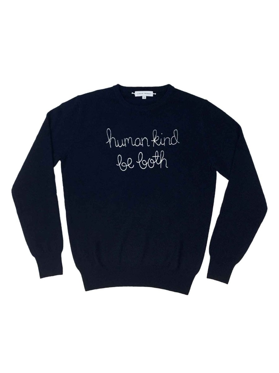 Lf Classic Lingua Franca NYC | Human Kind Be Both Crewneck Navy