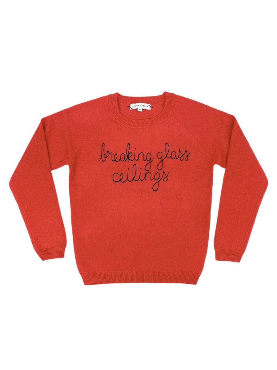 Lf Classic Lingua Franca NYC | Breaking Glass Ceilings Kids Crewneck Red