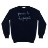 Lf Classic Lingua Franca NYC | Power To The People Mens Crewneck Navy