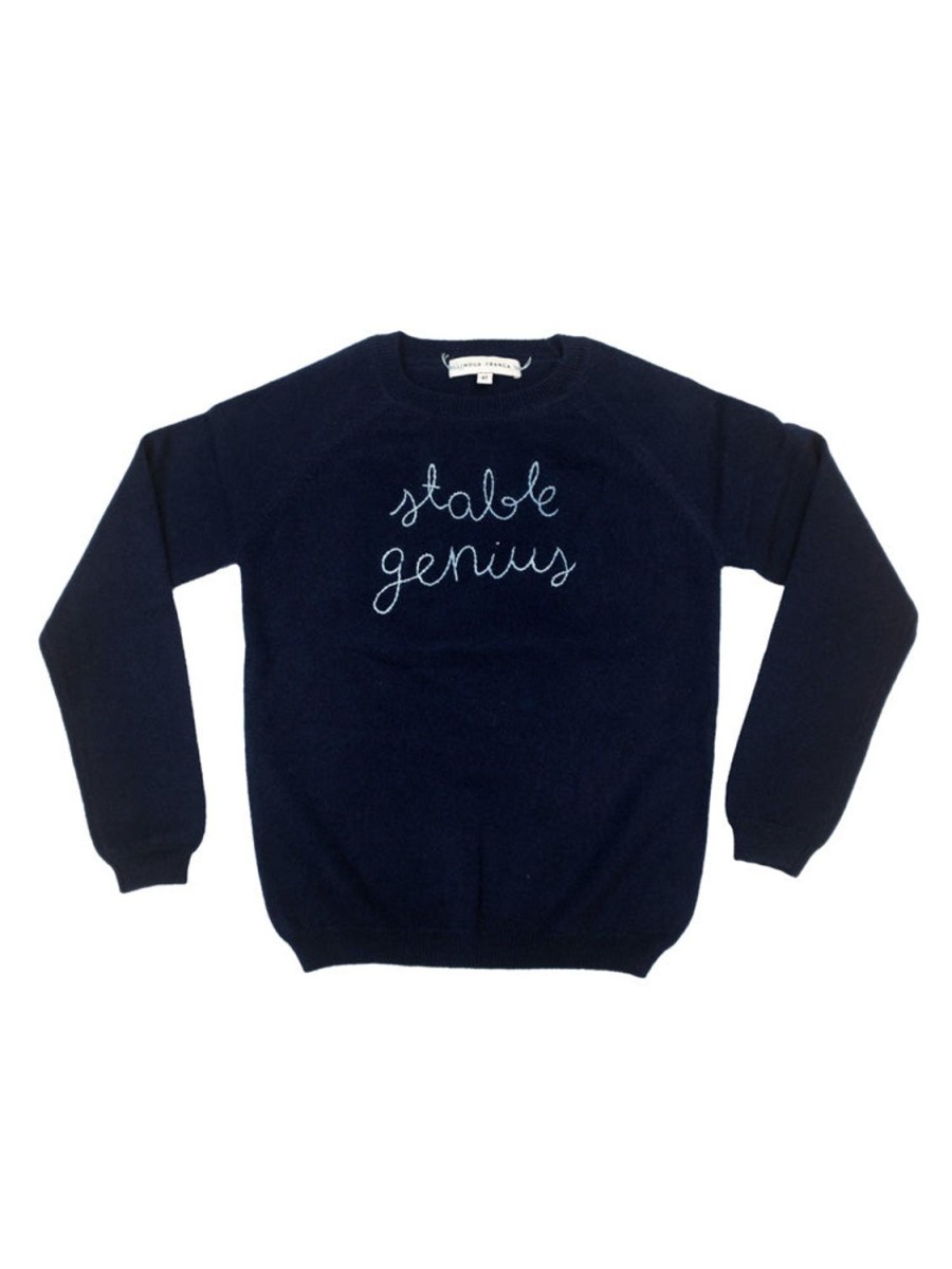 Lf Classic Lingua Franca NYC | Stable Genius Kids Crewneck Navy