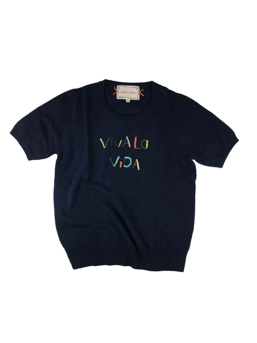 Lf Classic Lingua Franca NYC | Viva La Vida Short Sleeve Navy