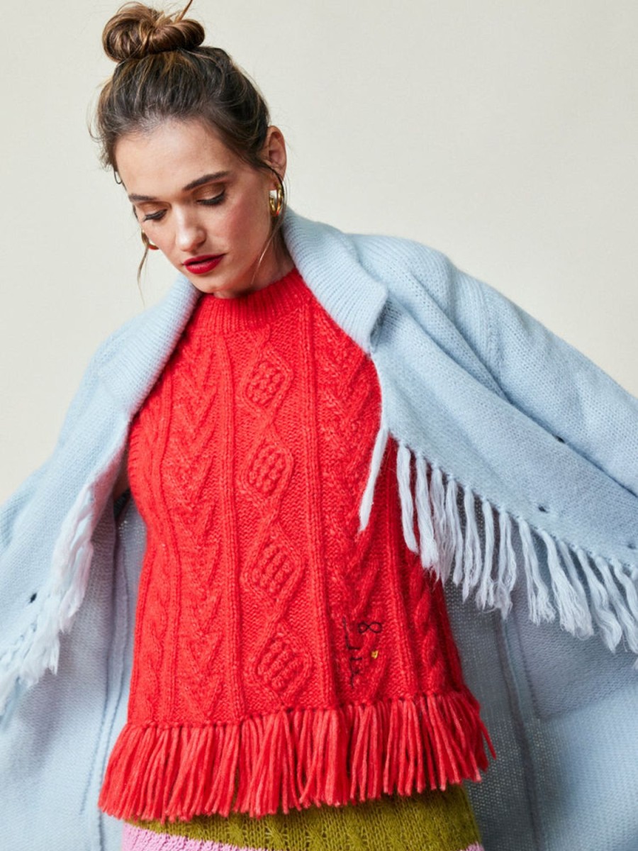 Ready To Wear Lingua Franca NYC | Mavis Fringe Knit Vest