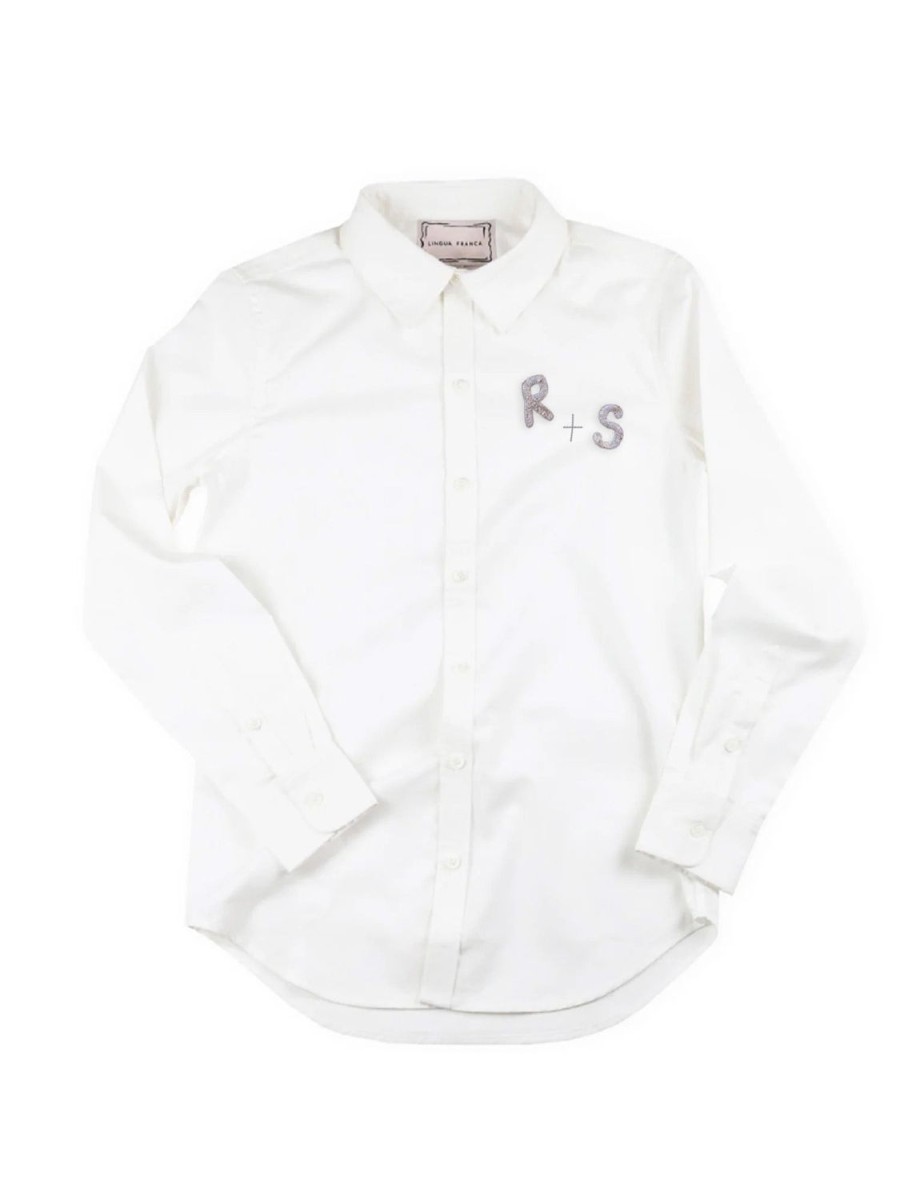 Lf Classic Lingua Franca NYC | Beaded Initials Button Down White