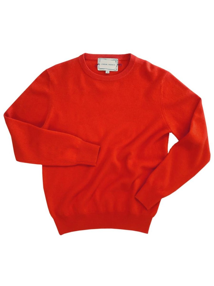 Lf Classic Lingua Franca NYC | Custom Wool Cashmere Crewneck Red