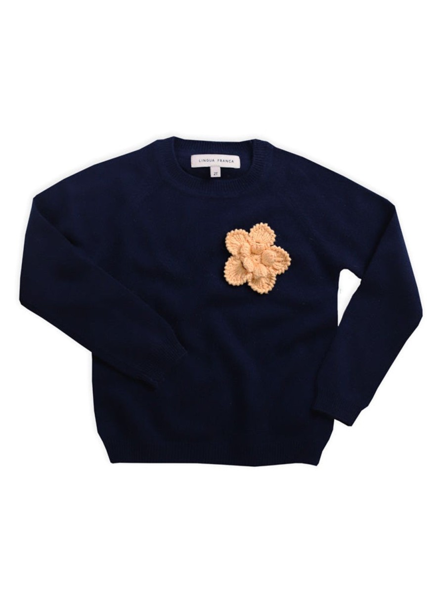 Lf Classic Lingua Franca NYC | Crochet Flowers Kids Crewneck