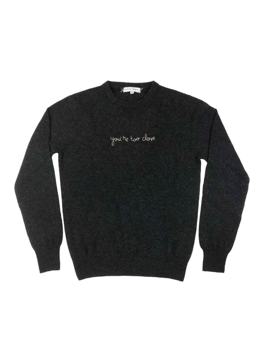 Lf Classic Lingua Franca NYC | You'Re Too Close Crewneck Black