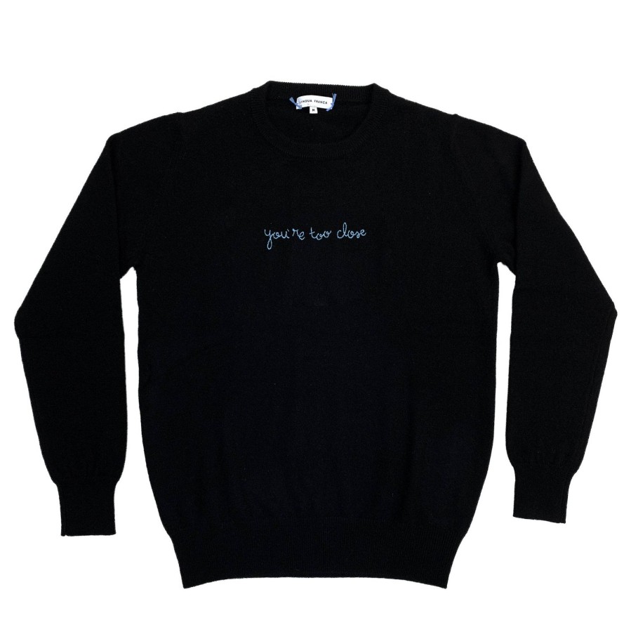 Lf Classic Lingua Franca NYC | You'Re Too Close Crewneck Black