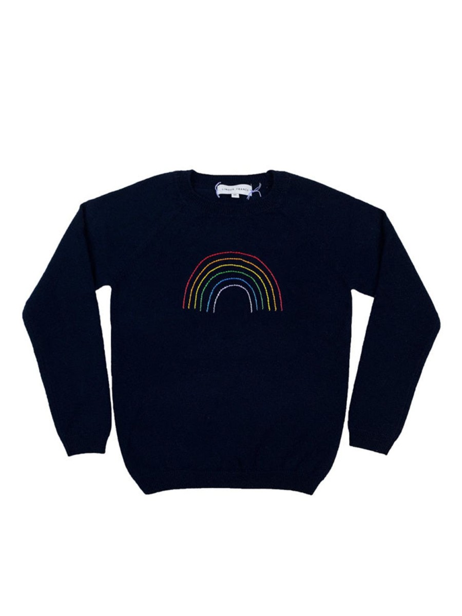 Lf Classic Lingua Franca NYC | Let The Sunshine In Kids Crewneck Navy