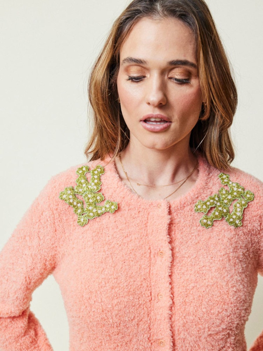 Ready To Wear Lingua Franca NYC | Nala Cropped Cardigan Pink