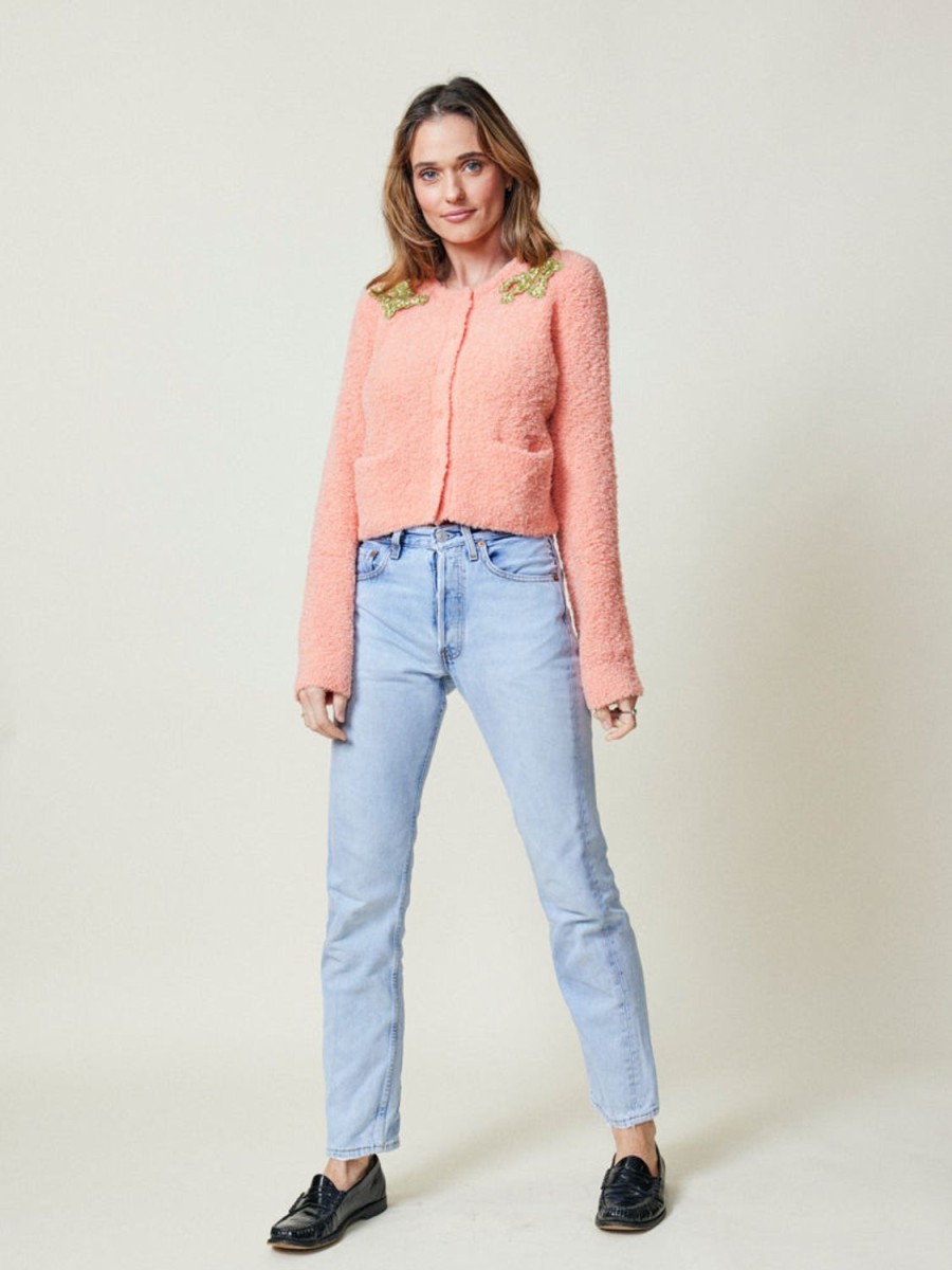 Ready To Wear Lingua Franca NYC | Nala Cropped Cardigan Pink