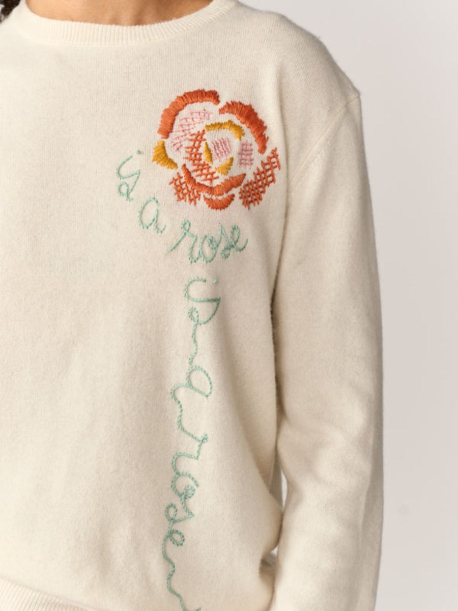 Lf Classic Lingua Franca NYC | A Rose Is A Rose Sweater