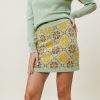 Ready To Wear Lingua Franca NYC | Jacquard Mini Skirt Sage Multi