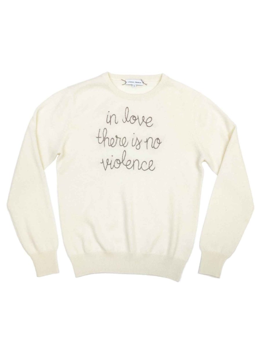 Lf Classic Lingua Franca NYC | In Love There Is No Violence Crewneck Cream